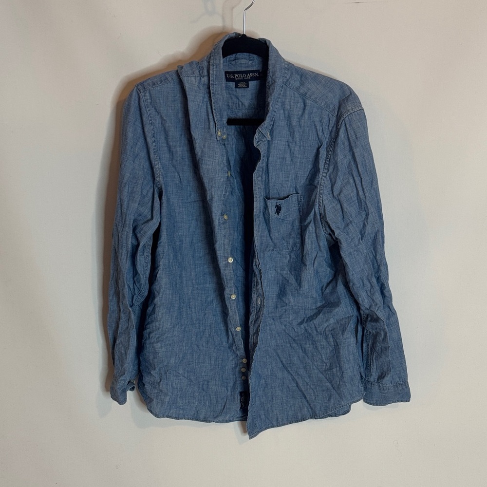 U.S. Polo Assn. Men’s Chambray Blue Button Down Shirt